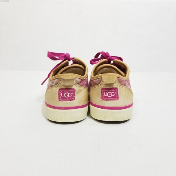 UGG Evera Denim Logo Print Sherpa Lined Sneakers in Pink Womens Size 8.5 - Picture 4 of 11